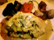 Curry Salmon stuffed with crab meat